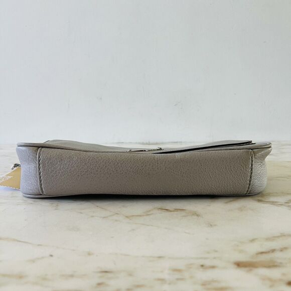 MICHAEL KORS Jet Set Chain Pearl Grey Leather Small Shoulder Flap Shoulder Bag - Picture 4 of 8